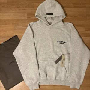 Essentials Light Gray Men's Hoodie